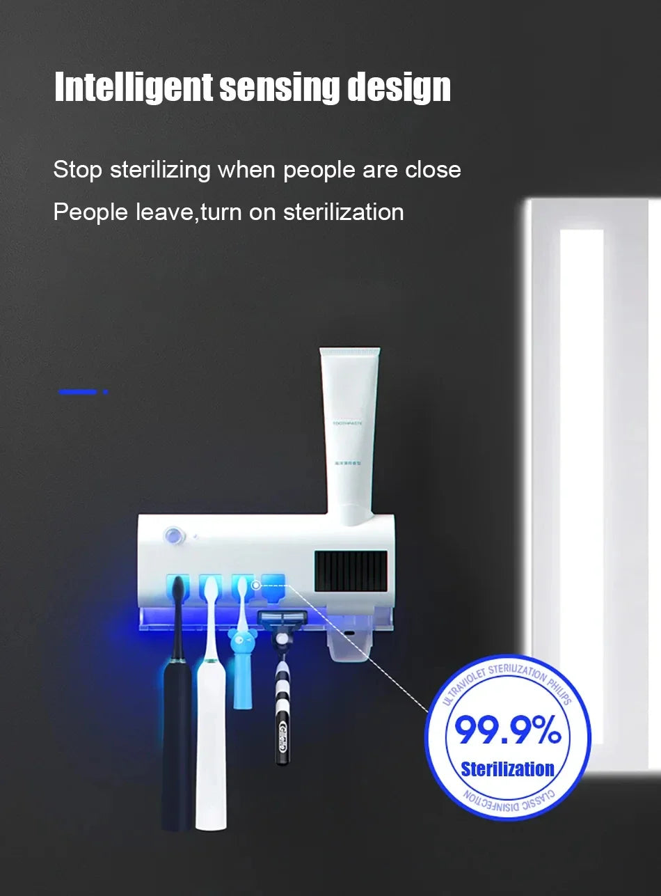 Automatic Solar Energy UV Toothbrush Holder